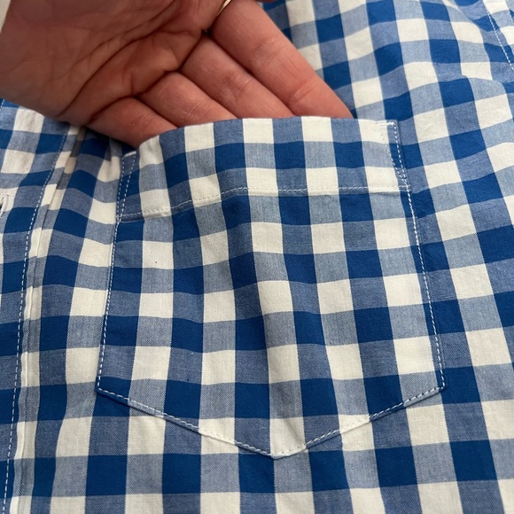 J Crew crewcuts blue check boys button down shirt - Picture 4 of 7